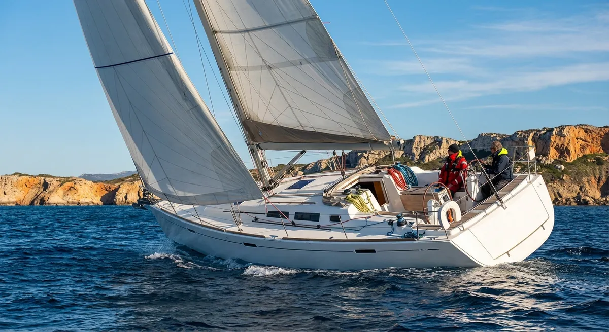 Voilier naviguant en Méditerranée