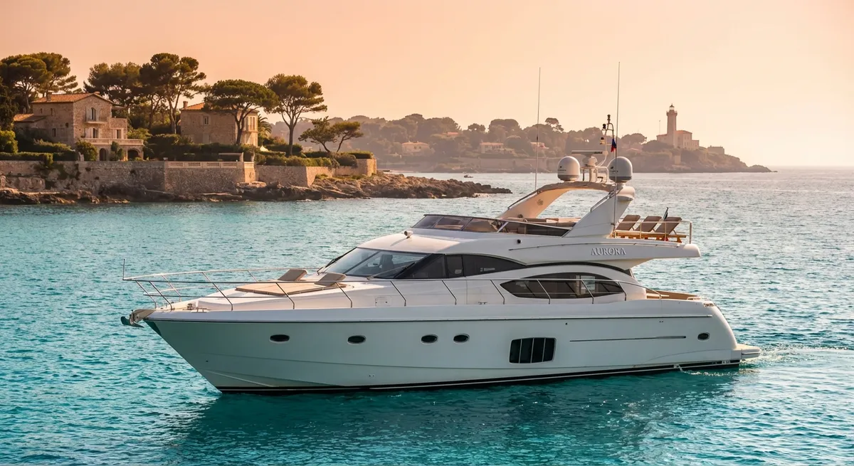 Yacht de luxe naviguant sur la Côte d'Azur